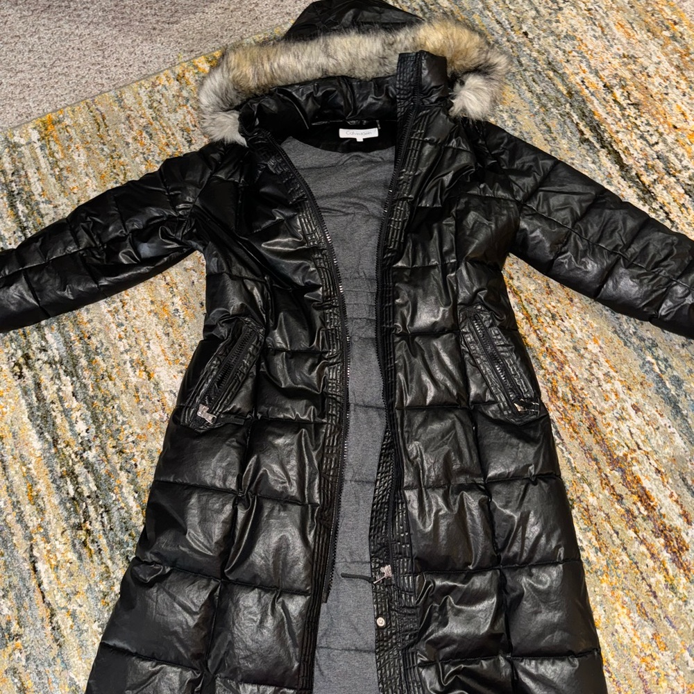 Black Calvin Klein winter coat